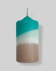 Dip Dyed Pillar Candle by Pink Stories in Coconut Lake - Haven