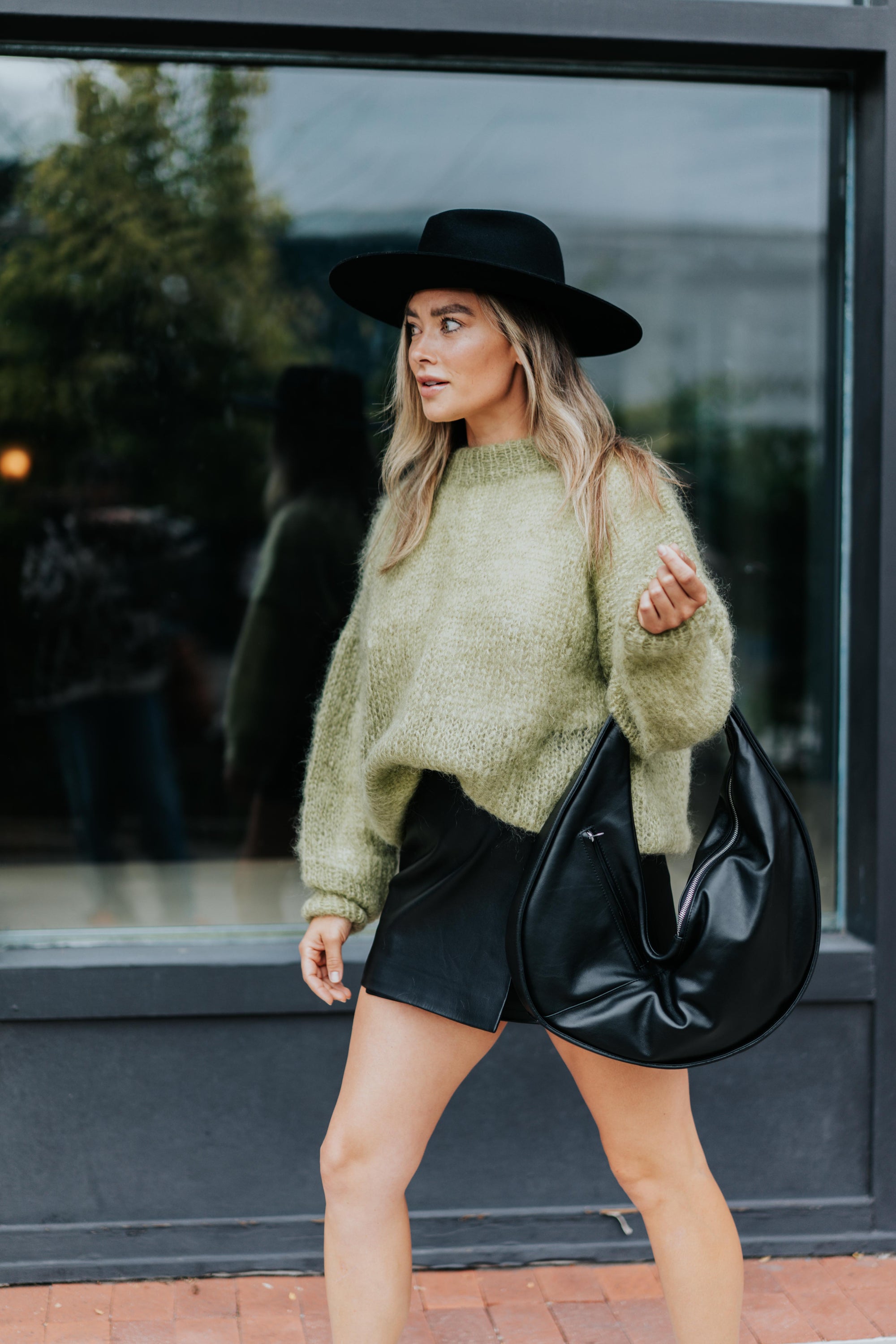 Mohair Relaxed Fit Pullover in Muddy Green by Maiami