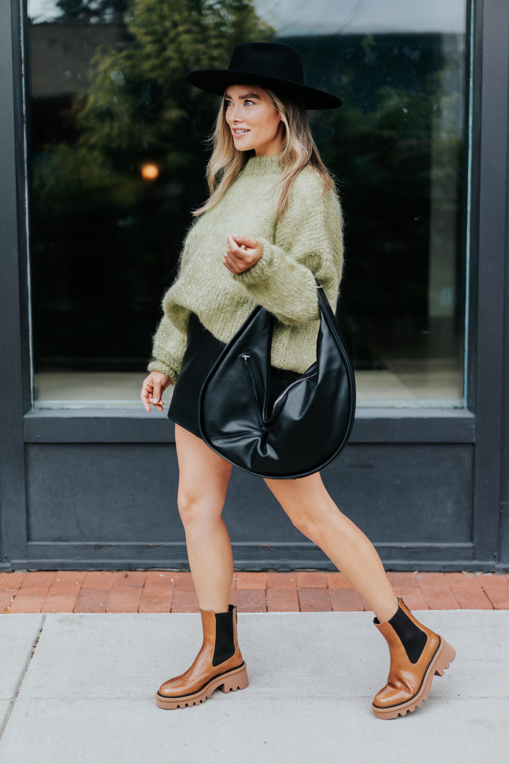 Mohair Relaxed Fit Pullover in Muddy Green by Maiami