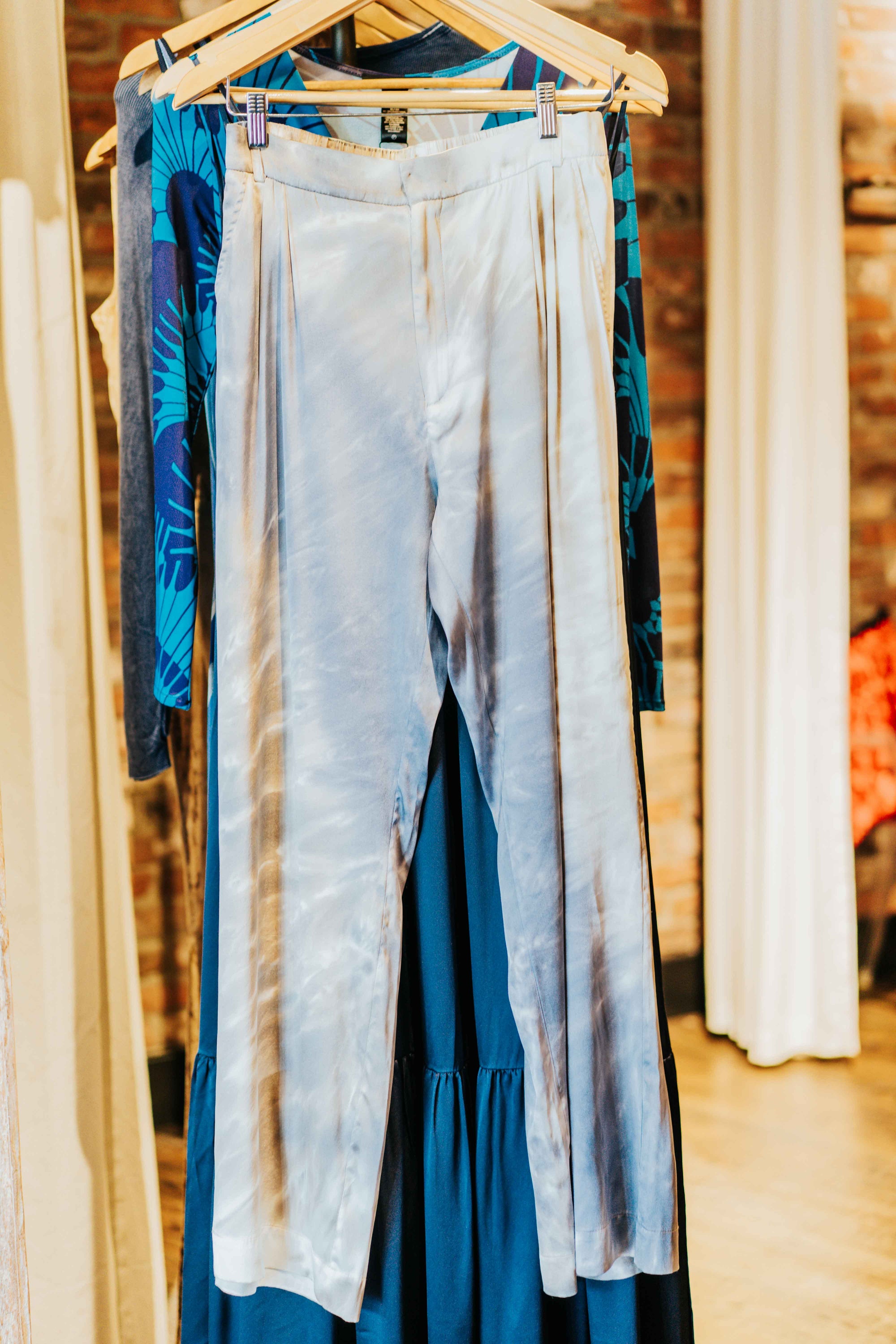 High Waisted Pleated Pant in Sand by Michelle Jonas