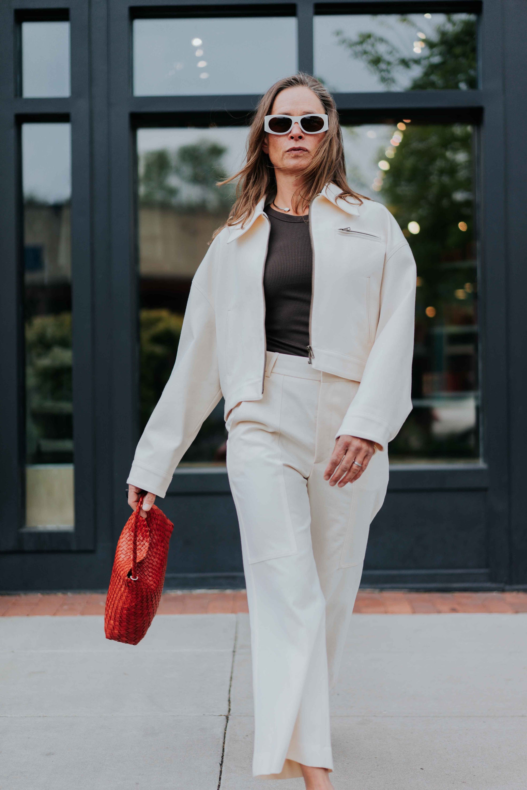 Crop Zip Jacket in Ecru by Smythe