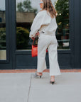 Crop Zip Jacket in Ecru by Smythe