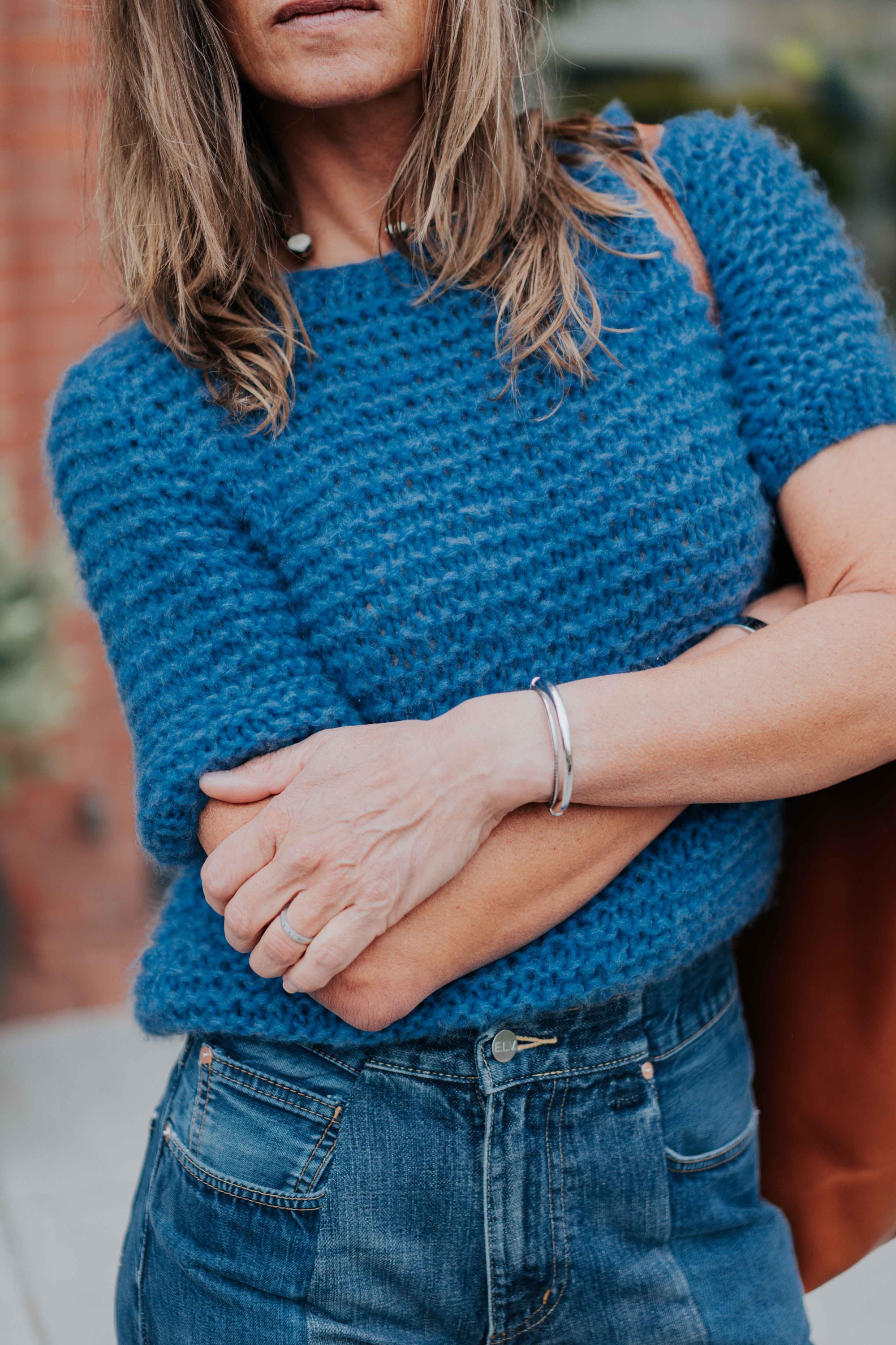 Cashmere T-shirt in China Blue by Maiami