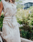 Sleeveless Maxi Dress in Brown/Khaki Snake by Michelle Jonas