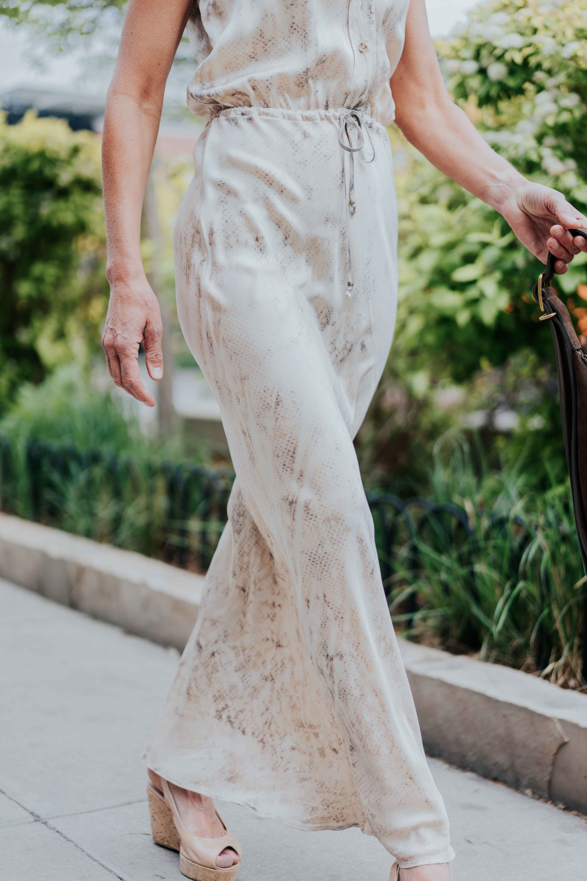 Sleeveless Maxi Dress in Brown/Khaki Snake by Michelle Jonas