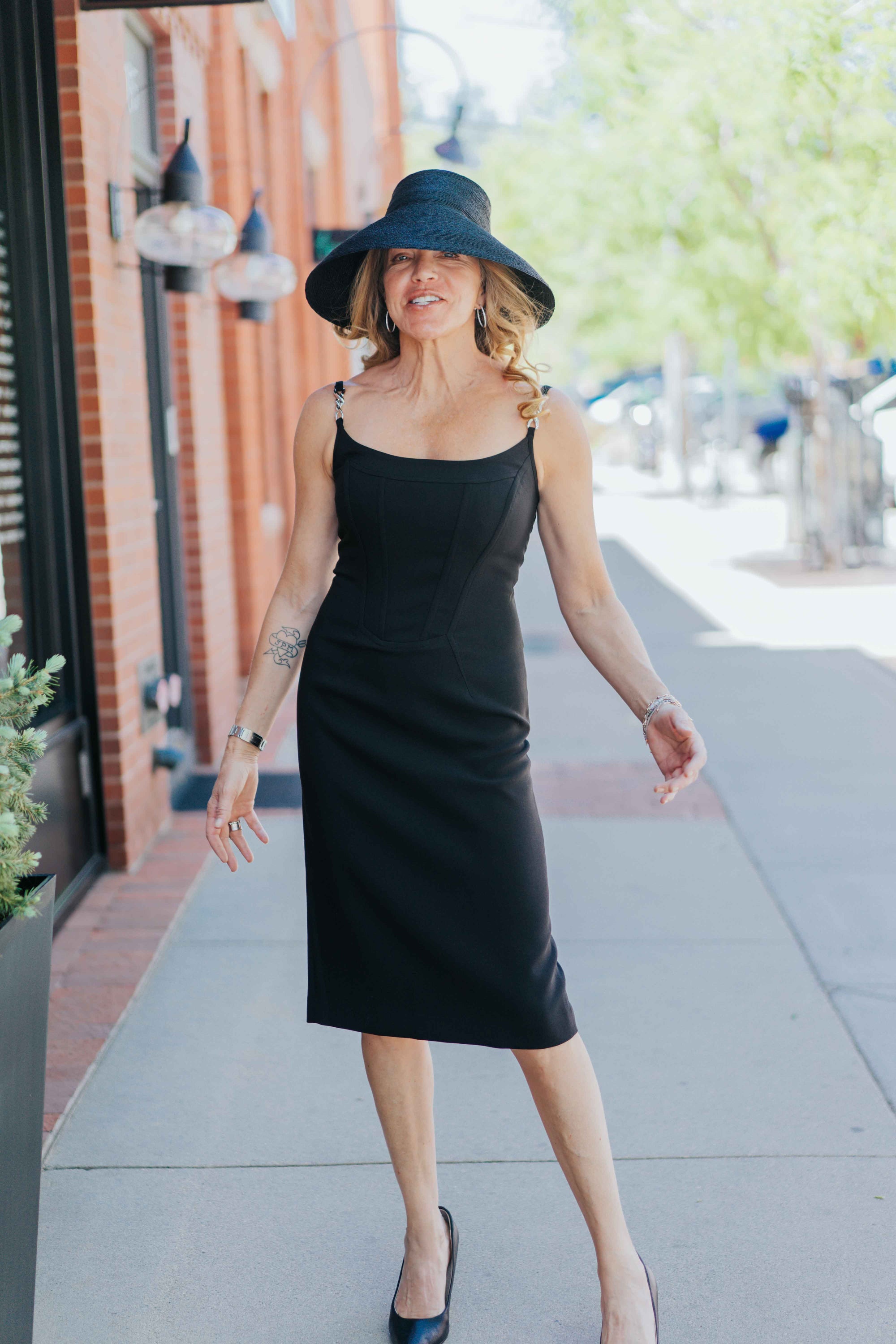 Daphne Corset Cami Dress in Black by THEO