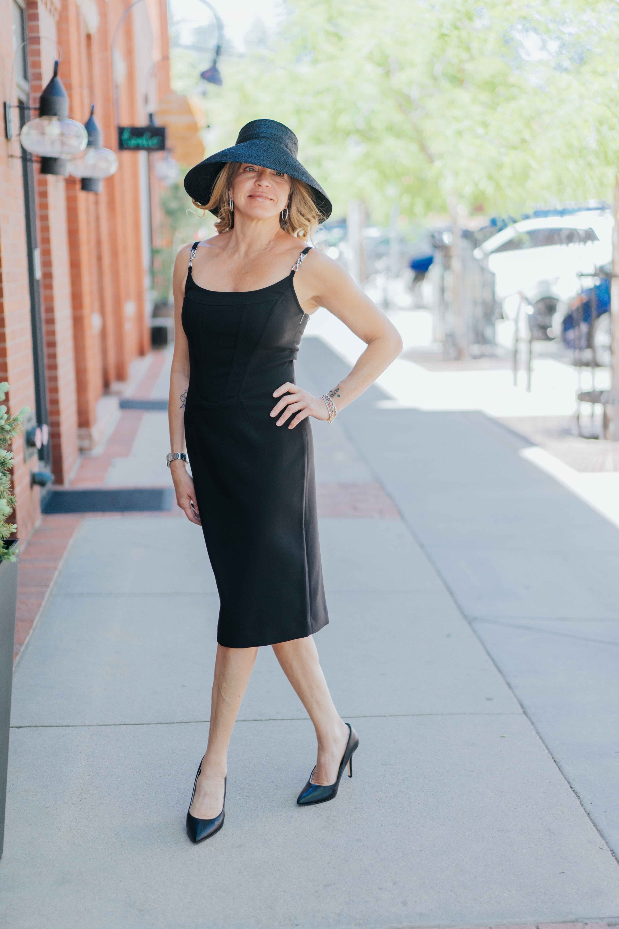 Daphne Corset Cami Dress in Black by THEO