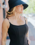 Suni Bucket Hat in Black by Janessa Leone