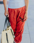 MATTE/SATIN LOOSE DRAWCORD BIGGY in Artyard Red by FREECITY