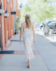 Paneled Slip Dress in Rose Cloud by Michelle Jonas
