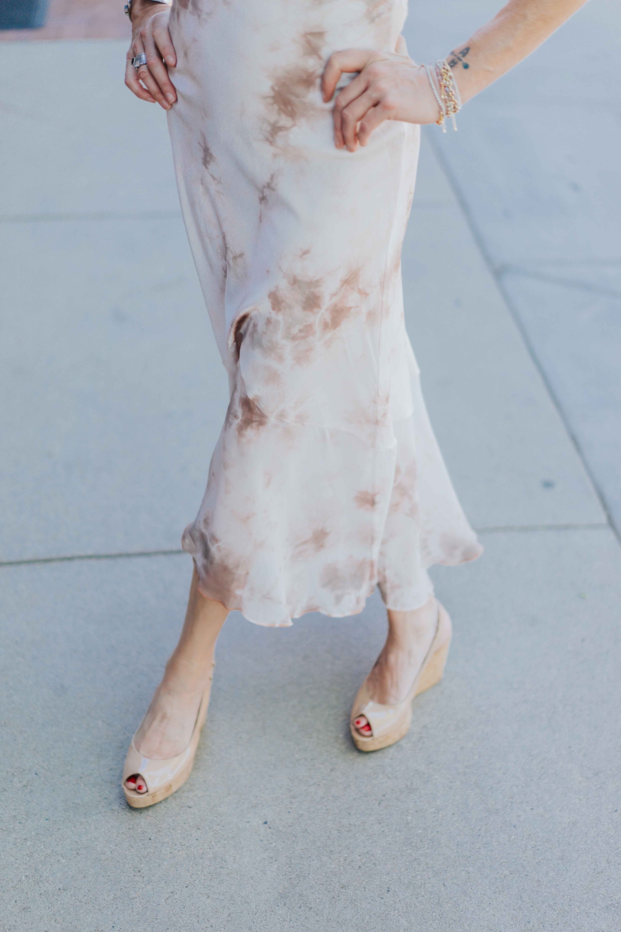 Paneled Slip Dress in Rose Cloud by Michelle Jonas