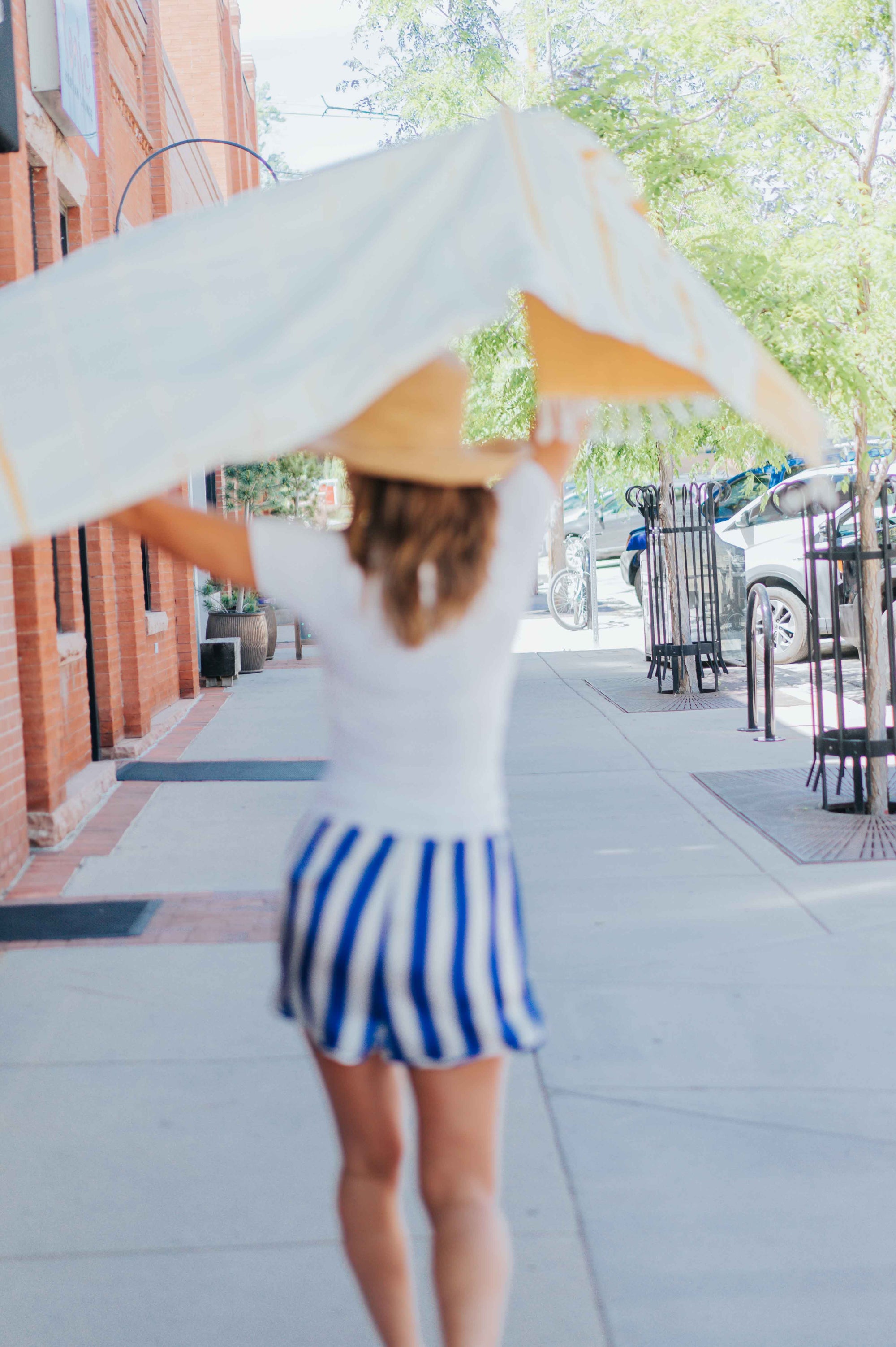 Silk Short in Blue Stripe by Catherine Gee