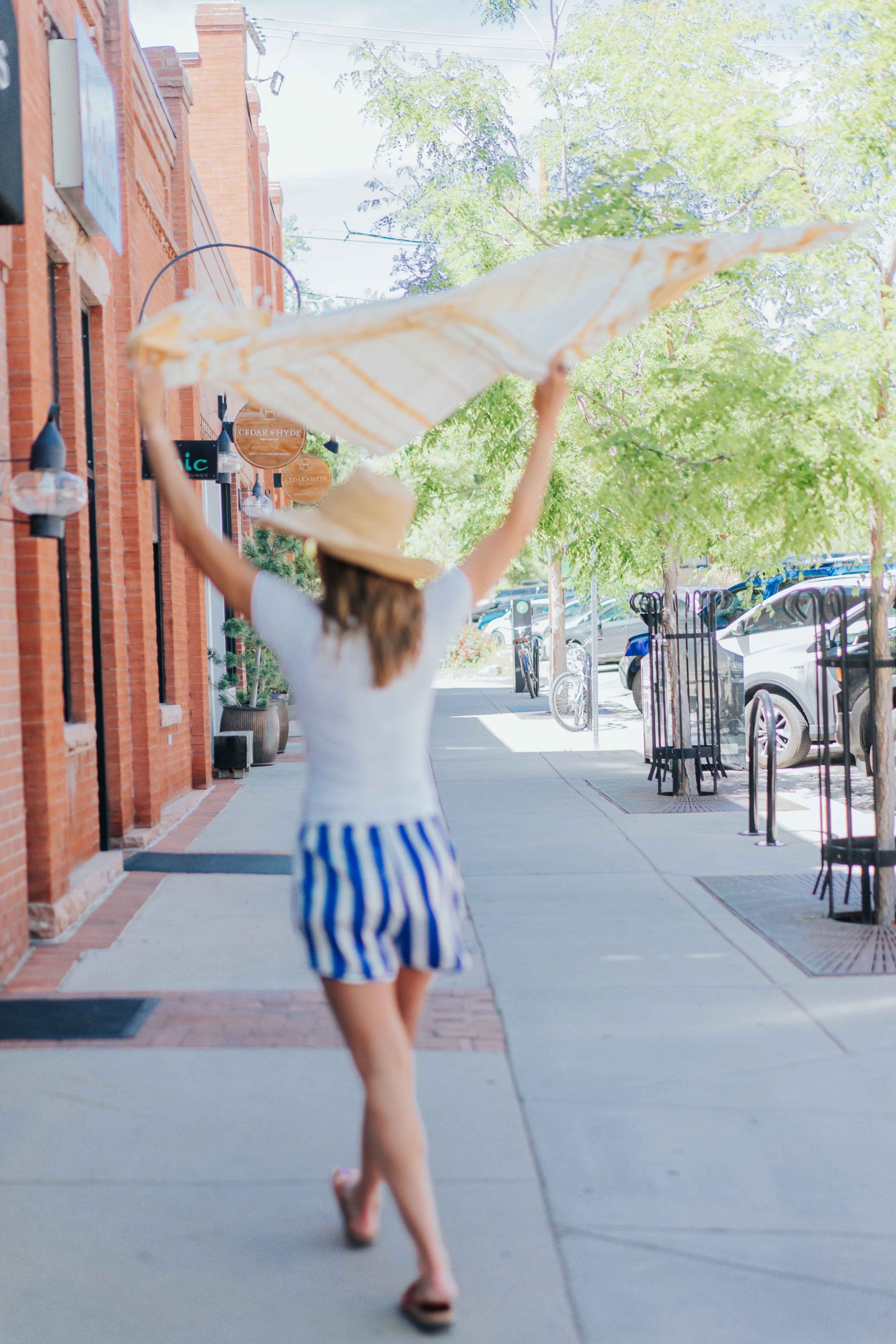 Silk Short in Blue Stripe by Catherine Gee