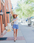 Silk Short in Blue Stripe by Catherine Gee