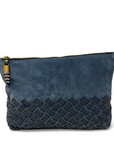 Medium Pouch in Steel Blue Crossweave by Kempton & Co.