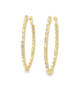 18K Diamond Baguette Ellipse Earrings by Leela Grace Jewelry