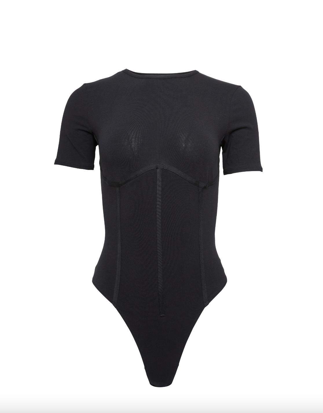 Organic Cotton T-Shirt Bodysuit in Black by Fleur Du Mal