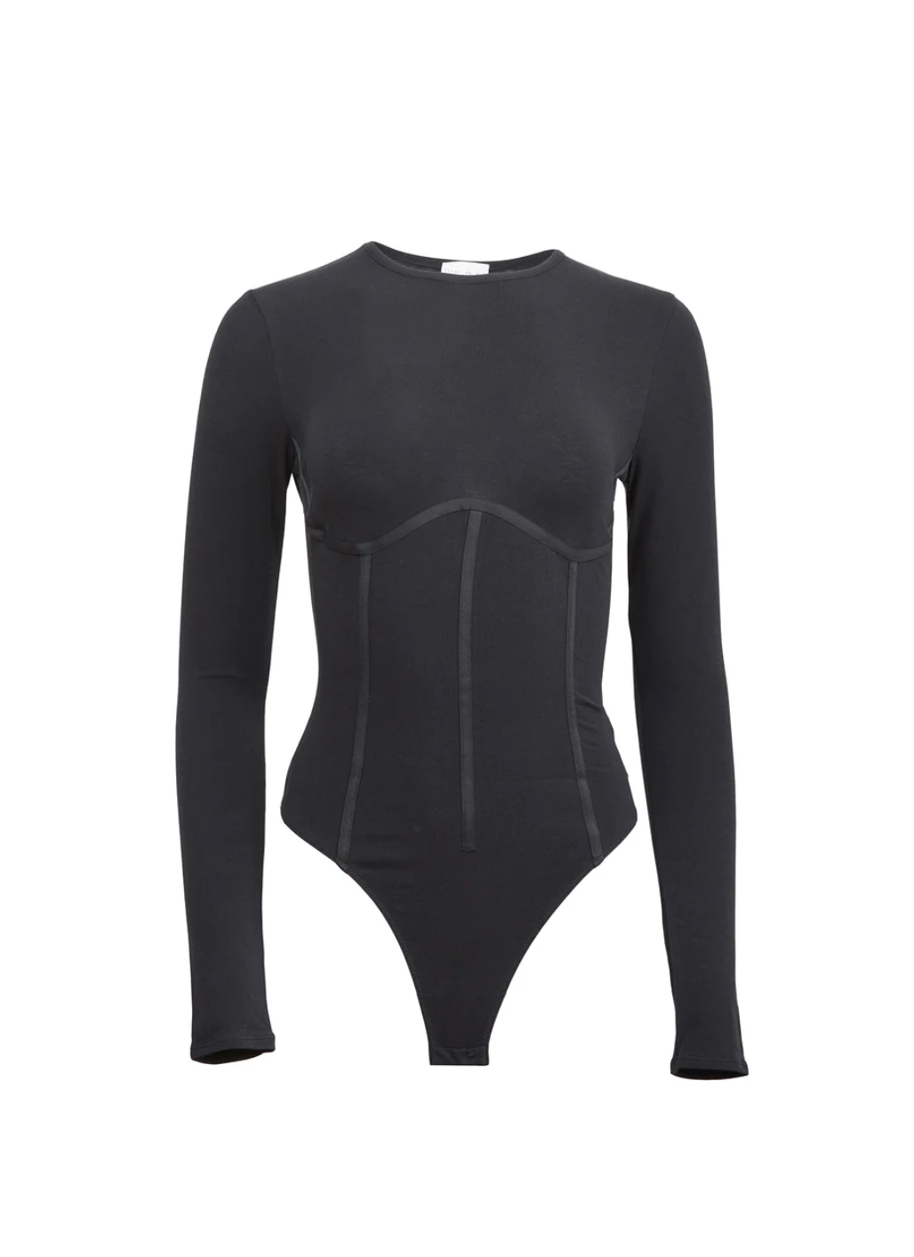 Organic Cotton Long Sleeve T-Shirt Bodysuit in Black by Fleur Du Mal