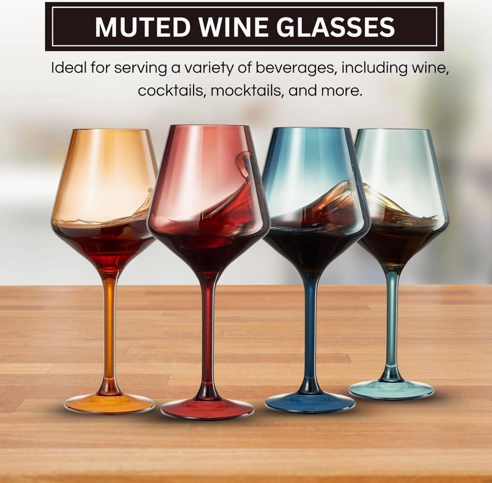 Shatterproof Acrylic Wine Glasses- Set of 4