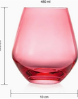 Coral Italian Style Stemless Wine Glasses - Set of 2