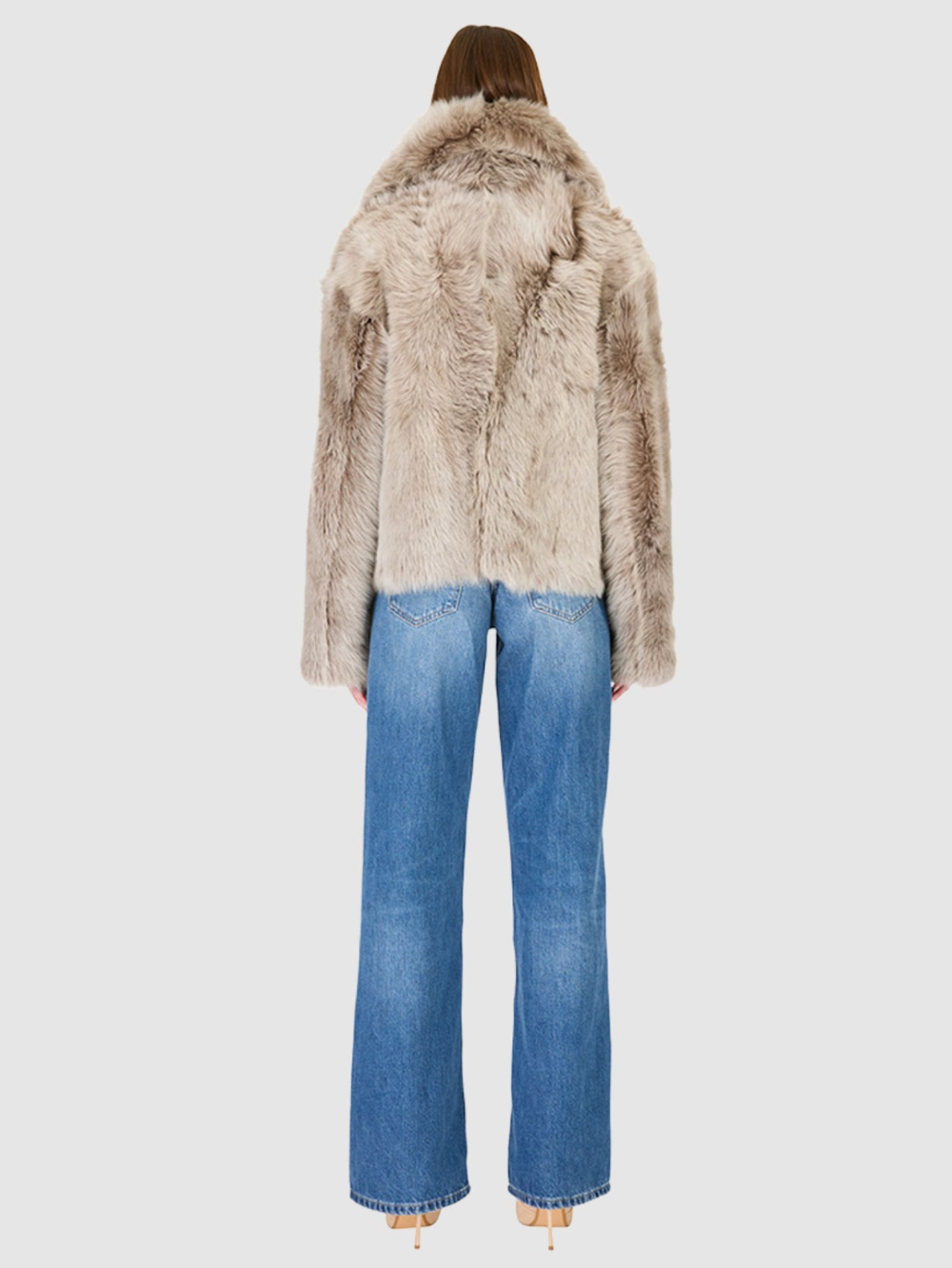 Toska Reversible Shearling Jacket in Taupe Brisa Suede by HISO