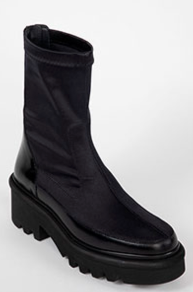 Black boot on a white background