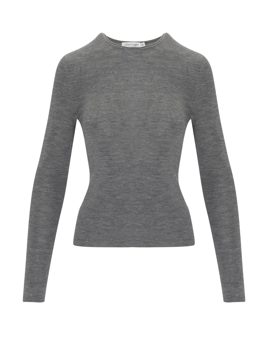 Gray long-sleeve shirt on a white background