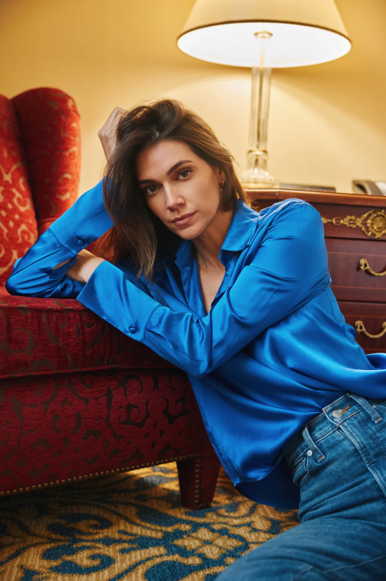 Daria French Blouse in Lapis Blue by Catherine Gee