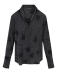 Black patterned shirt on a white background