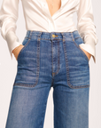 Theodora High-Rise Wide Leg Jean in Medium Wash by Ramy Brook