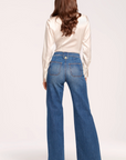 Theodora High-Rise Wide Leg Jean in Medium Wash by Ramy Brook