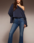 Helena High-Rise Flare Jean in Dark Rinse by Ramy Brook