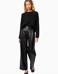 Andorra High Rise Vegan Leather Pant in Black by Cami NYC