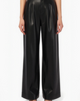 Andorra High Rise Vegan Leather Pant in Black by Cami NYC