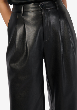 Andorra High Rise Vegan Leather Pant in Black by Cami NYC