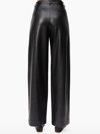 Andorra High Rise Vegan Leather Pant in Black by Cami NYC