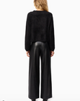 Andorra High Rise Vegan Leather Pant in Black by Cami NYC