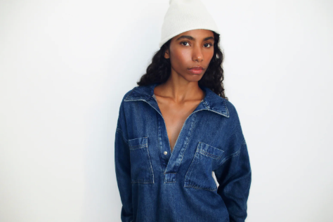Tencel Woman Shirt in Blue Denim by The New Society