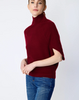 Cashmere Cape Sweater in Bordeaux by KAL REIMAN