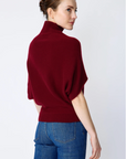 Cashmere Cape Sweater in Bordeaux by KAL REIMAN
