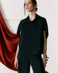 Angelica Cape Top in Black by KAL REIMAN