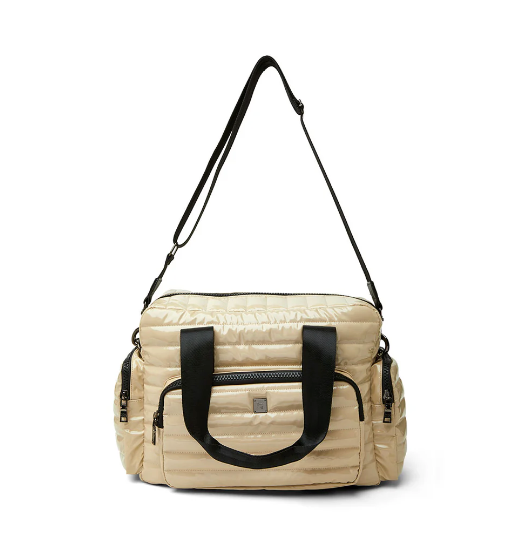 Voyager Travel Bag in Blonde Patent by Think Royln