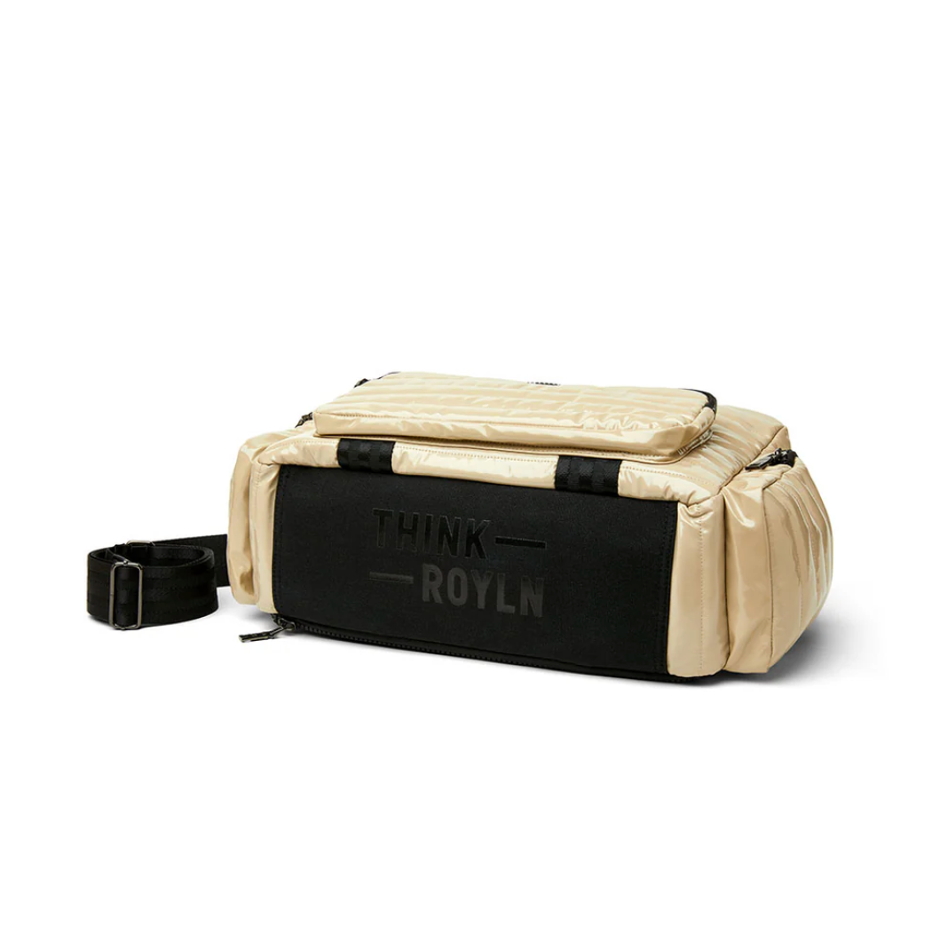 Voyager Travel Bag in Blonde Patent by Think Royln