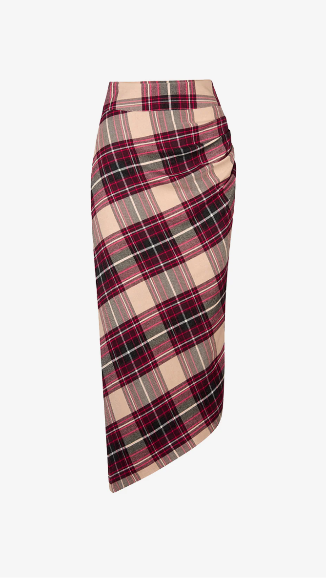 Asymmetrical Skirt in Plaid by Smythe