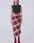Asymmetrical Skirt in Plaid by Smythe