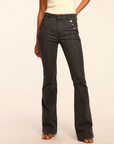Helena High-Rise Flare Jean in Grey Wash by Ramy Brook