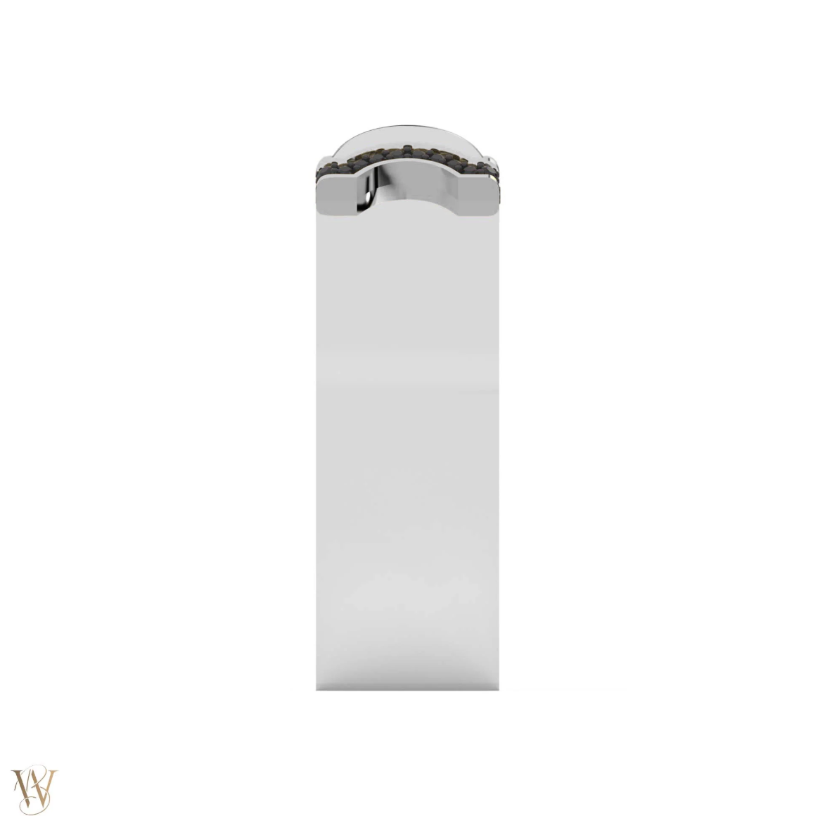 Doppia Luna Wide Cuff - Silver with Black Diamond Detail by Wyld Box