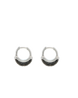 Luna X-Small Hoops in Silver with Black Diamond Pave by Wyld Box