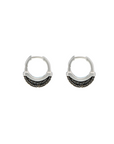 Luna X-Small Hoops in Silver with Black Diamond Pave by Wyld Box