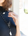 Carina Adjustable Suede and Freshwater Pearl Baroque Necklace